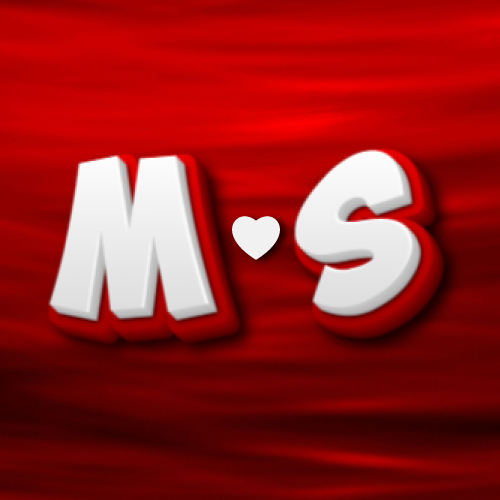M S Image - red white 3d text