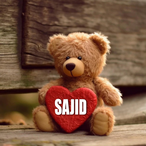 Sajid Name Dp - bear with heart