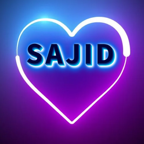 Sajid Name Pic - outline heart