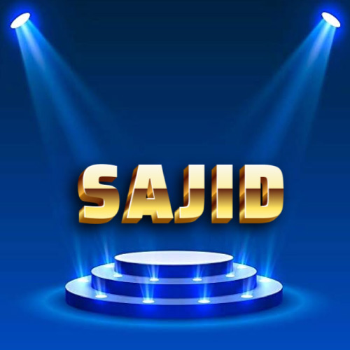 Sajid Name Image - shining background 3d text