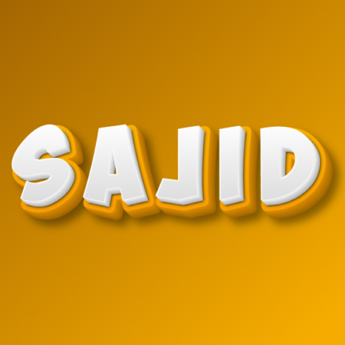 Sajid Name Dp - white yellow 3d text