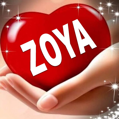 Zoya Name Dp - 3d red heart in hand