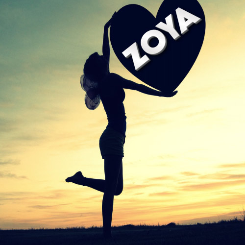 Zoya Name Pic - girl with heart