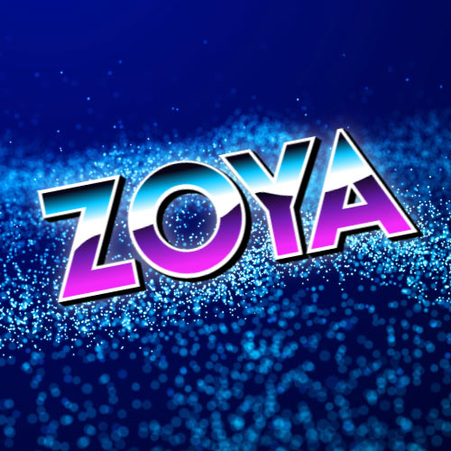 Zoya Name Picture - glowing background 3d text