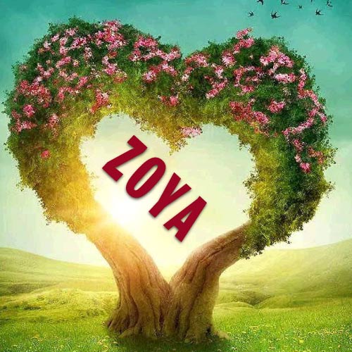 Zoya Name Picture - heart shape tree