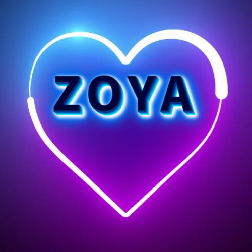 Zoya Name Picture - outline heart