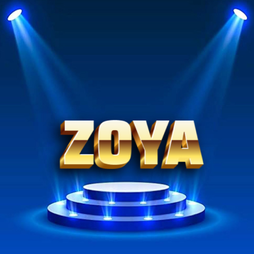 Zoya Name Photo - shining background with text