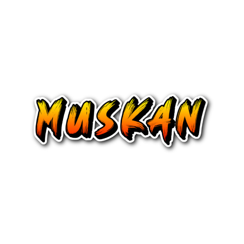 Muskan Name Logo - 3d text