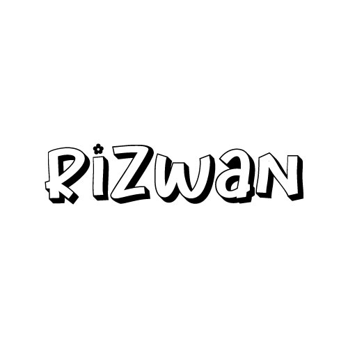 black 3d text  Rizwan Name Dp - 3d text