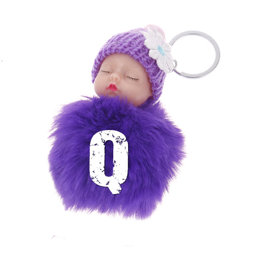 Q Name Picture - baby keychain