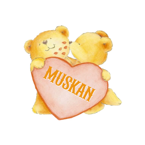 Muskan Name Photo - bear kiss