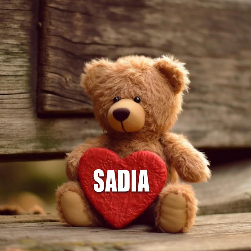 Sadia Girl Name - bear with heart