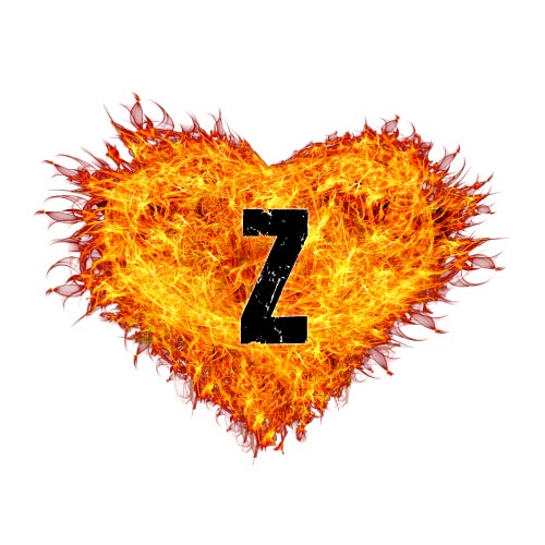 Z Name Pic - fire heart