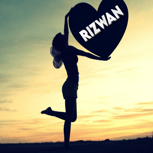 girl hand in heart Rizwan Name Photo - girl with heart