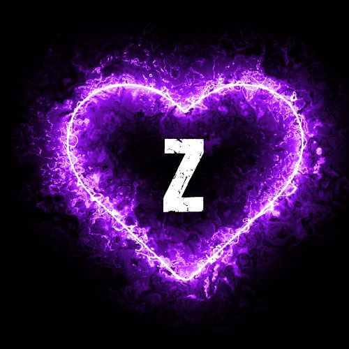 Z Name Pic - glowing heart