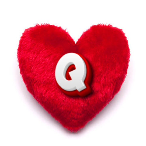 Q Name Photo - heart pillow 