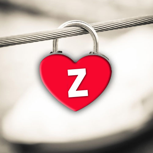 Z Name Pic - lock shaped heart