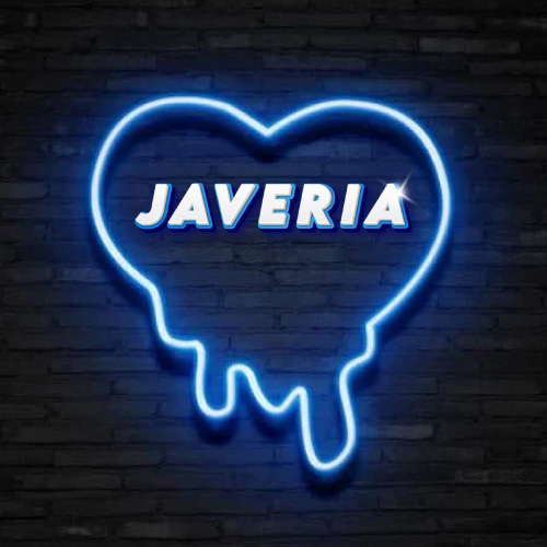 Javeria Name Picture - neon heart on wall
