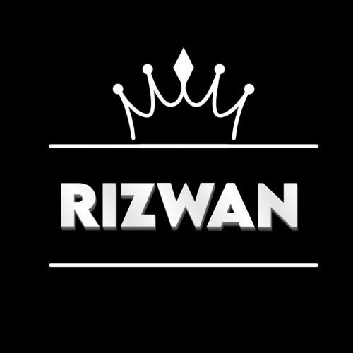 outline crown with 3d text Rizwan Name Wallpaper - outline crown