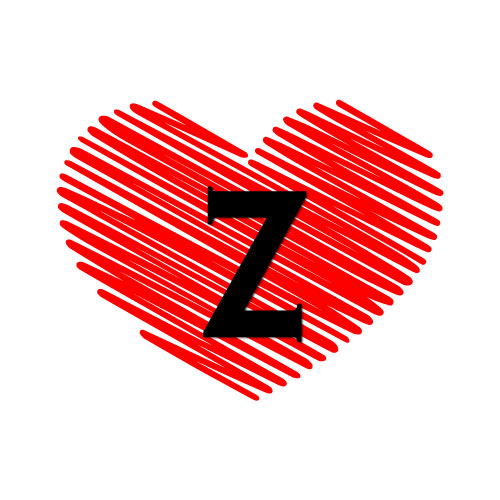 Z Name Photo - outline heart