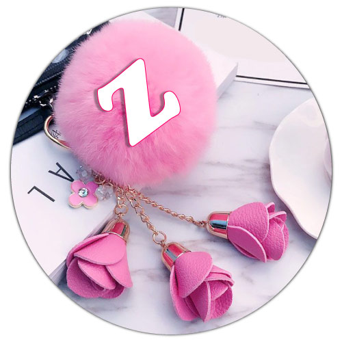 Z Name Picture - pink keychain