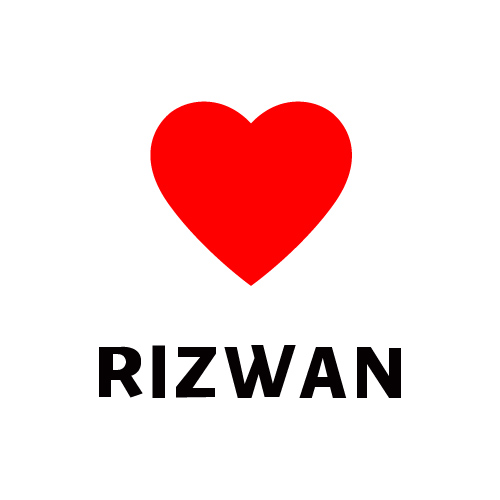 red heart with rizwan name  Rizwan Name Image - red heart