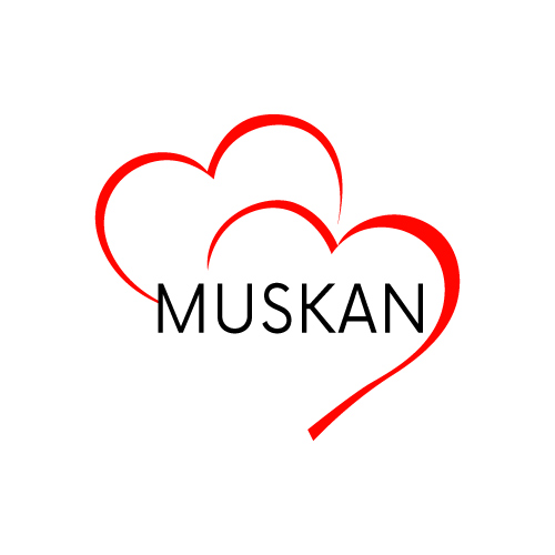 Muskan Name Image - red outline heart
