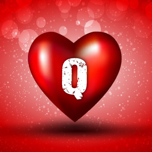 Q Name Dp - red background with heart