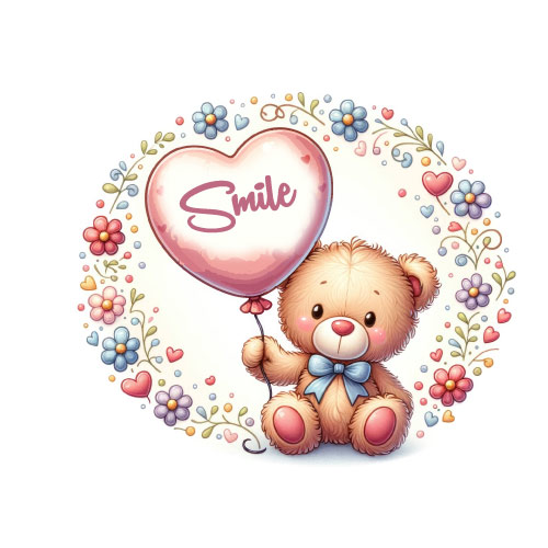 Smile Dp - bear with balloon heart