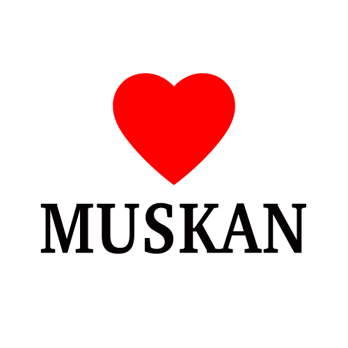 Muskan Name Pic - text with heart