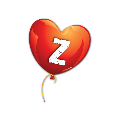 Z Name Image - balloon heart