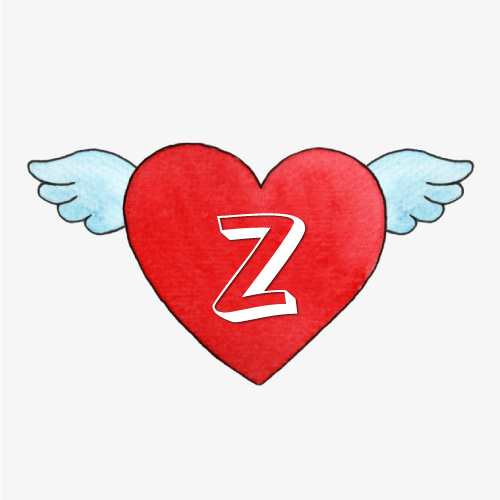 Z Name Dp - flying heart