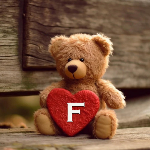 F Name Dp - bear with heart