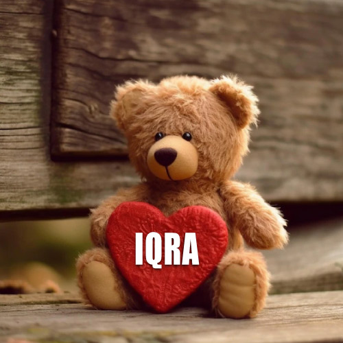 Iqra Name Dp - bear with heart