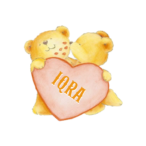 Iqra Name Photo - couple bear with heart