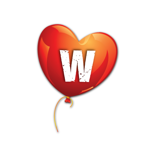 W Name Picture - heart balloon