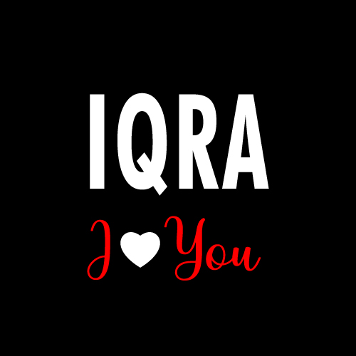 Iqra Name Image - i love you