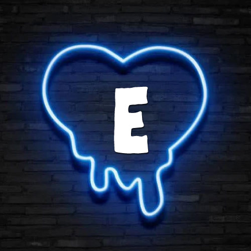 E Name Pic - neon heart on wall