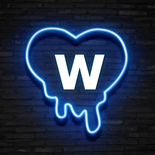 W Name Pic - neon heart on wall
