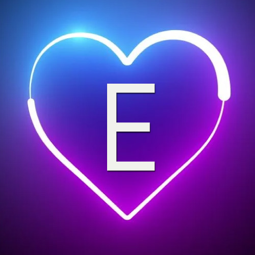 E Name Pic - outline heart