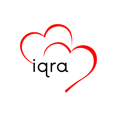 Iqra Name Image - red outline heart