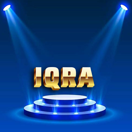 Iqra Name Photo - shining background with text