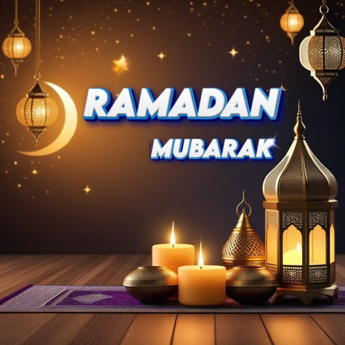 Ramadan Mubarak Hd wallpaper - latten with 3d text