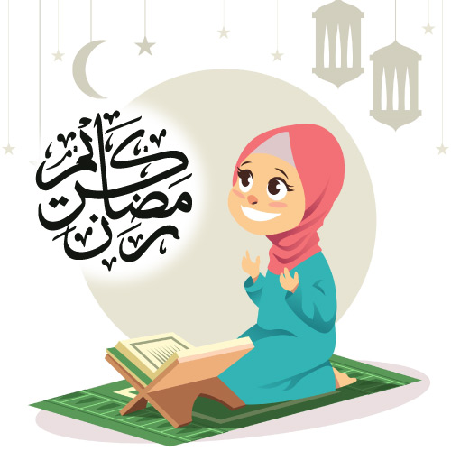 Ramadan Mubarak Image - girl reading quran