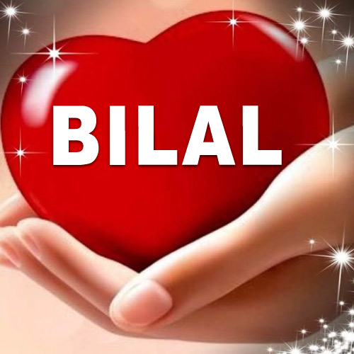 3d red heart in hand Bilal Name Dp - 3d heart in hand