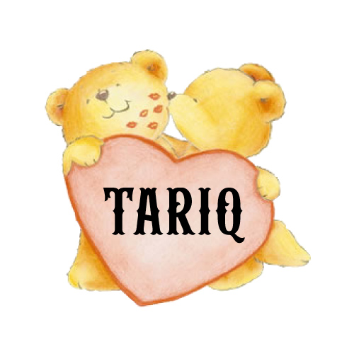 couple bear with heart Tariq Name Image - bear kissing