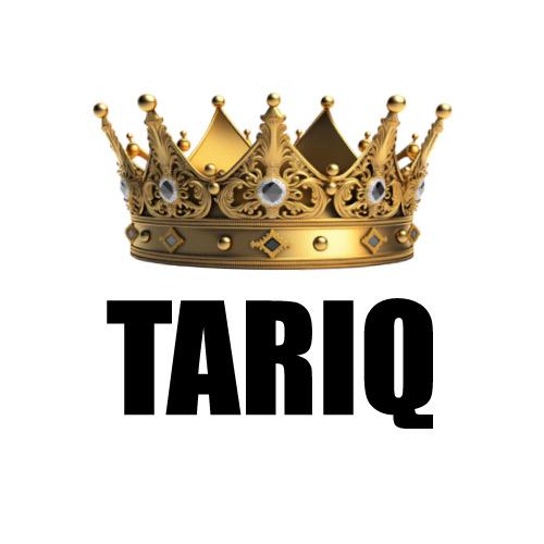 golden crown on text Tariq Name Image - crown on text