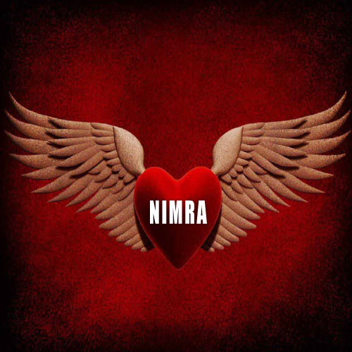 flying heart Nimra Name Dp - flying red heart