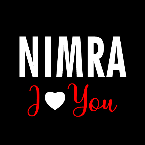 White heart with red text Nimra Name Pic - Nimra I love you