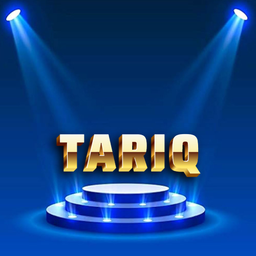 lighting background with 3d text Tariq Name Picture - lighting background